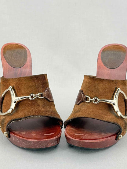 Pre - loved GUCCI Brown Size EU 40.5 Heeled Sandals at Reems Closet