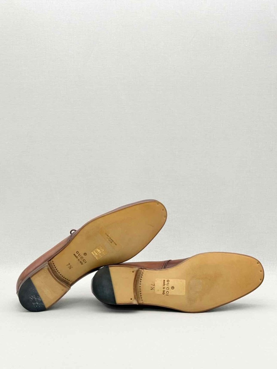 Pre-loved GUCCI Brown Suede Trim Size EU 41.5 Oxfords at Reems Closet