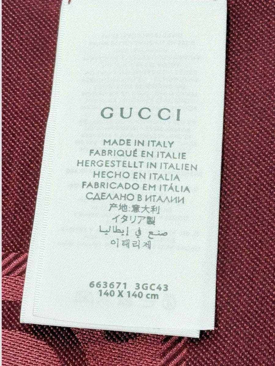 Pre - loved GUCCI Burgundy Fringed Scarf at Reems Closet