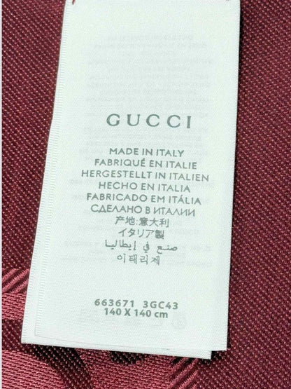 Pre - loved GUCCI Burgundy Fringed Scarf at Reems Closet