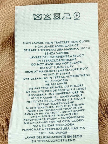Pre - loved GUCCI Camel Fringed Scarf at Reems Closet