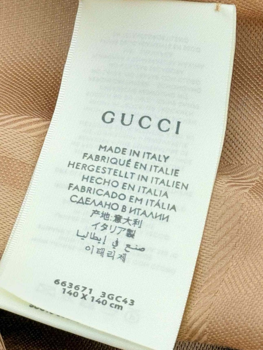 Pre - loved GUCCI Camel Fringed Scarf at Reems Closet