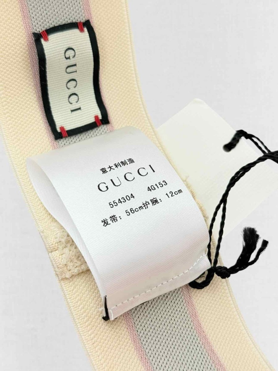 Pre-loved GUCCI Cream & Black Headband & Wrist Cuffs at Reems Closet