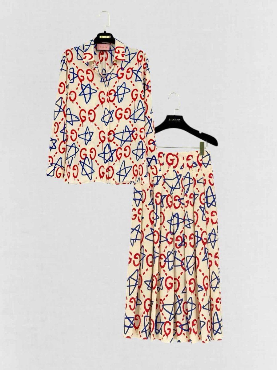 Pre - loved GUCCI Cream Multicolor Printed Size US 2 Outfit Set at Reems Closet