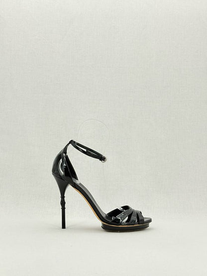Pre - loved GUCCI Debra Black Size EU 38.5 Heeled Sandals at Reems Closet