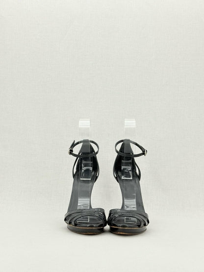 Pre - loved GUCCI Debra Black Size EU 38.5 Heeled Sandals at Reems Closet