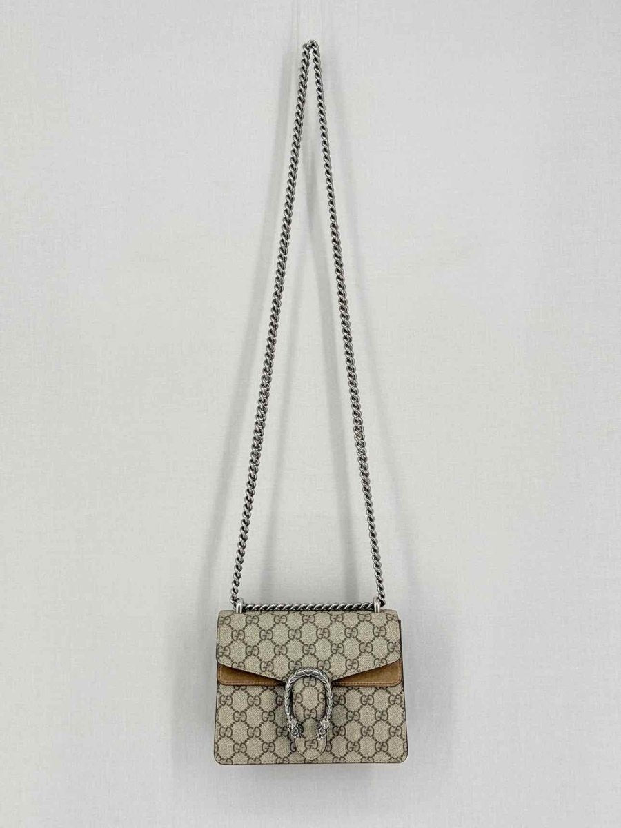 Pre-loved GUCCI Dionysus Beige & Brown Shoulder Bag at Reems Closet