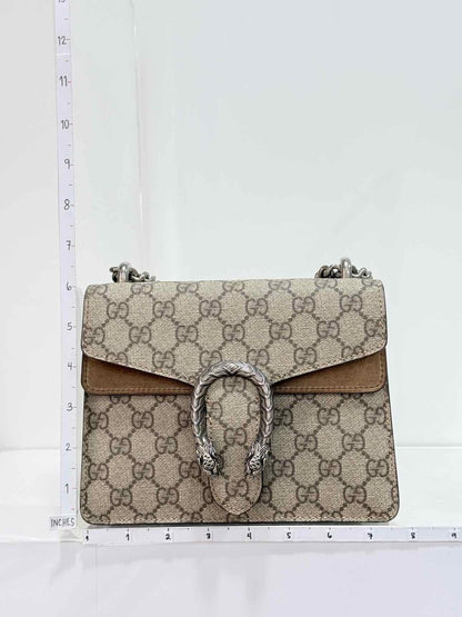 Pre-loved GUCCI Dionysus Beige & Brown Shoulder Bag at Reems Closet