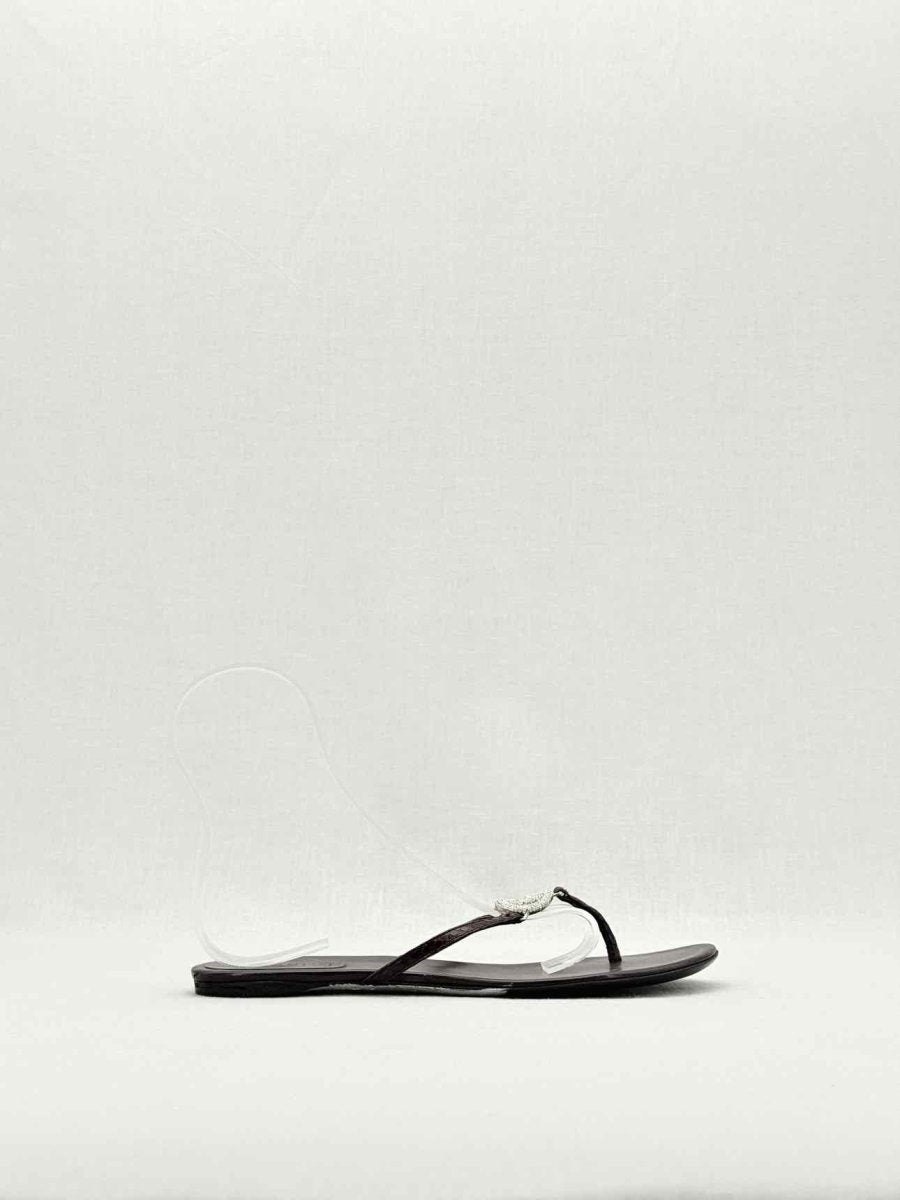 Pre - loved GUCCI Double G Black Size EU 37.5 Sandals at Reems Closet