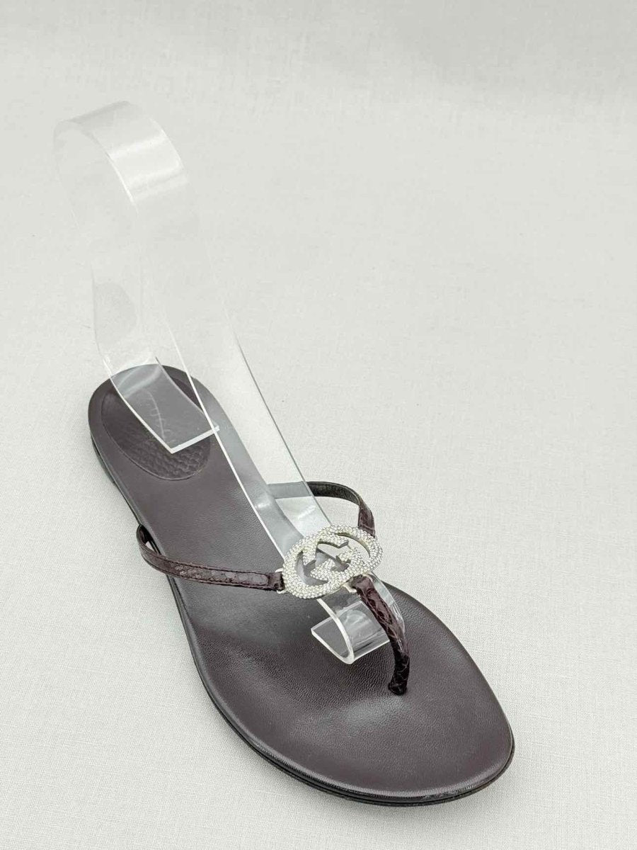 Pre - loved GUCCI Double G Black Size EU 37.5 Sandals at Reems Closet