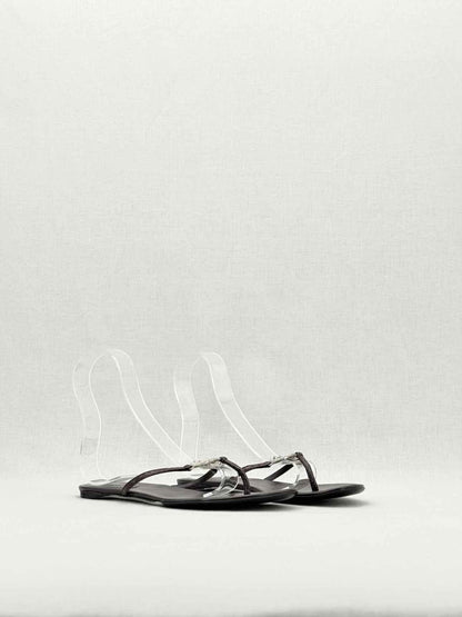 Pre - loved GUCCI Double G Black Size EU 37.5 Sandals at Reems Closet