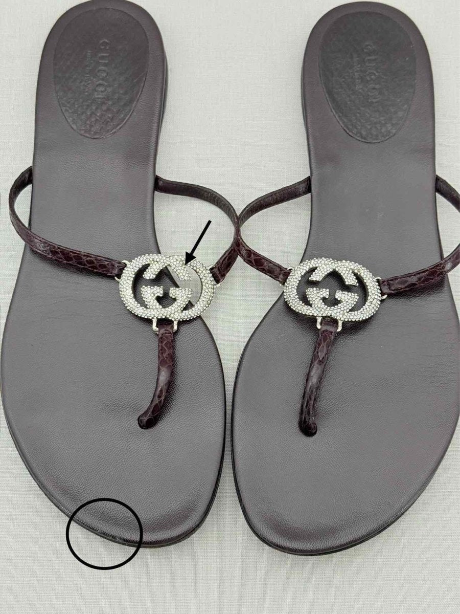 Pre - loved GUCCI Double G Black Size EU 37.5 Sandals at Reems Closet