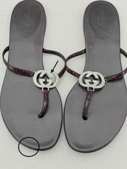 Pre - loved GUCCI Double G Black Size EU 37.5 Sandals at Reems Closet