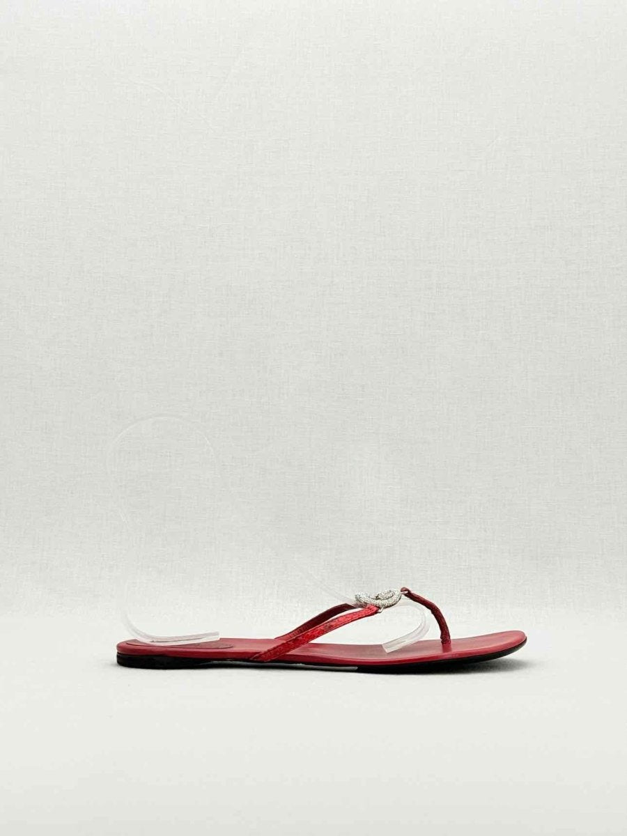 Pre - loved GUCCI Double G Red Size EU 38.5 Flats at Reems Closet