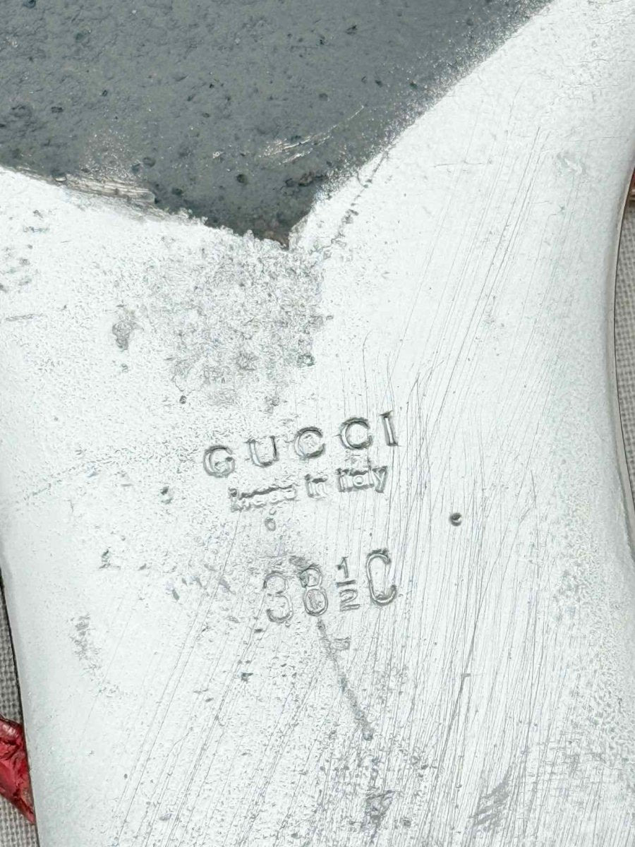 Pre - loved GUCCI Double G Red Size EU 38.5 Flats at Reems Closet