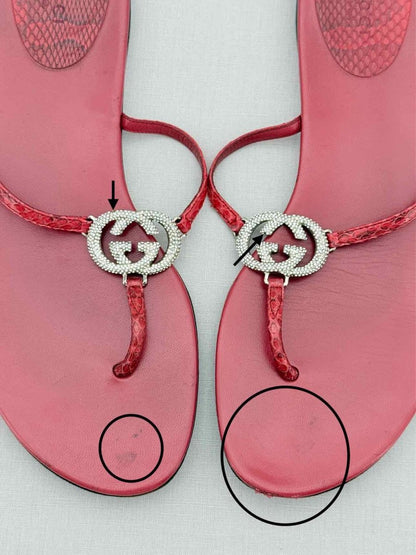 Pre - loved GUCCI Double G Red Size EU 38.5 Flats at Reems Closet