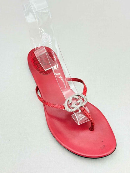 Pre - loved GUCCI Double G Red Size EU 38.5 Flats at Reems Closet