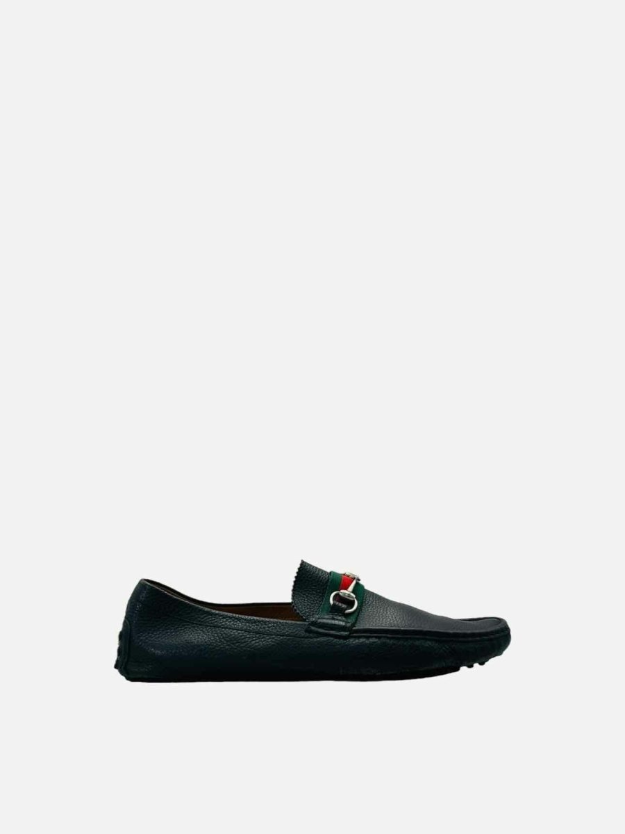 Pre - loved GUCCI Driving Shoe Black Loafers 12 at Reems Closet