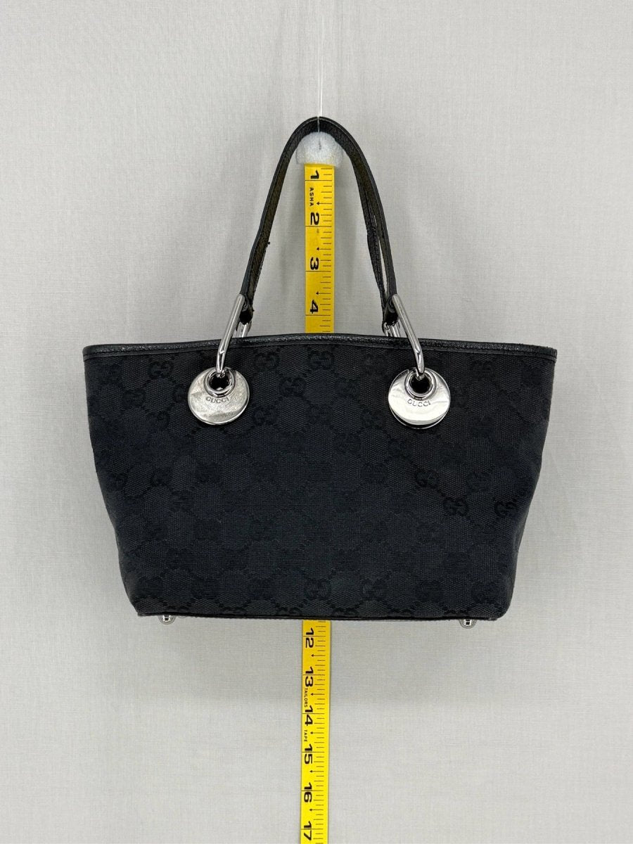 Pre - loved GUCCI Eclipse Black GG Tote Bag at Reems Closet