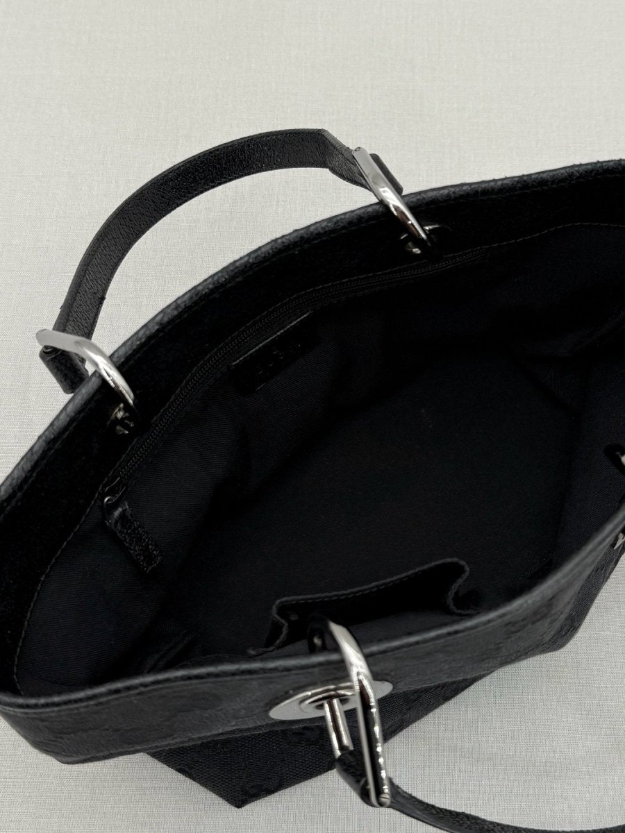 Pre - loved GUCCI Eclipse Black GG Tote Bag at Reems Closet