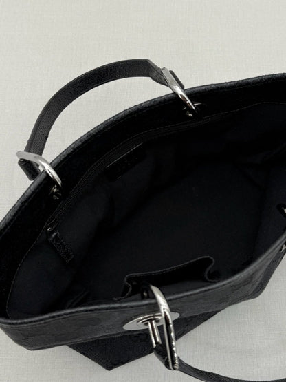 Pre - loved GUCCI Eclipse Black GG Tote Bag at Reems Closet