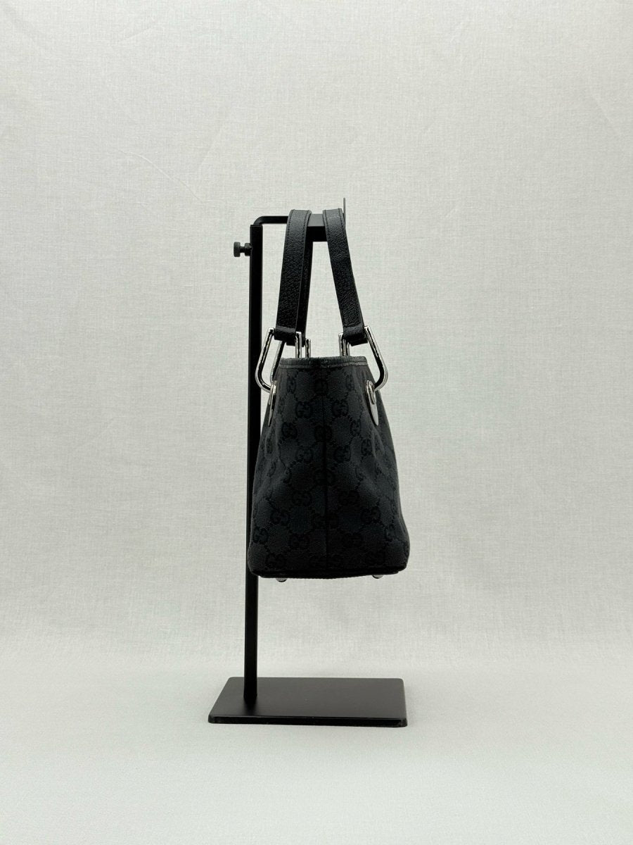 Pre - loved GUCCI Eclipse Black GG Tote Bag at Reems Closet
