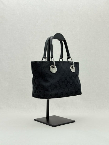 Pre - loved GUCCI Eclipse Black GG Tote Bag at Reems Closet