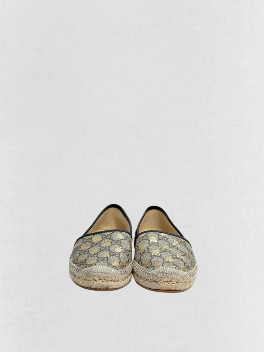 Pre - loved GUCCI Espadrille Beige & Brown Size EU 36 Flats at Reems Closet