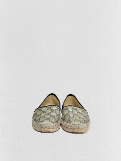 Pre - loved GUCCI Espadrille Beige & Brown Size EU 36 Flats at Reems Closet