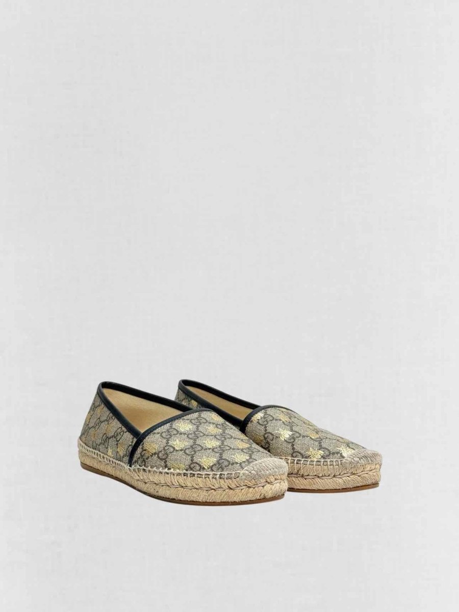 Pre - loved GUCCI Espadrille Beige & Brown Size EU 36 Flats at Reems Closet