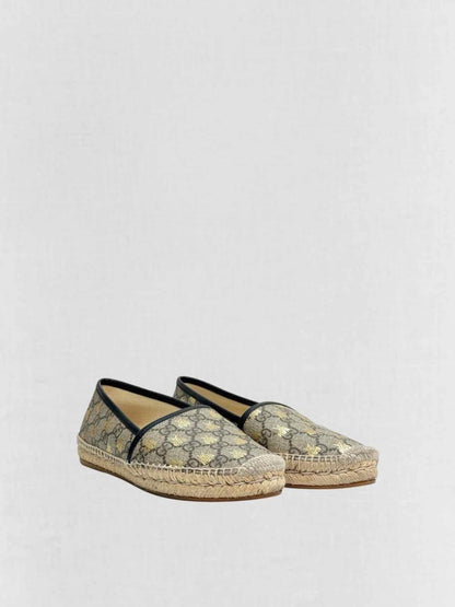Pre - loved GUCCI Espadrille Beige & Brown Size EU 36 Flats at Reems Closet