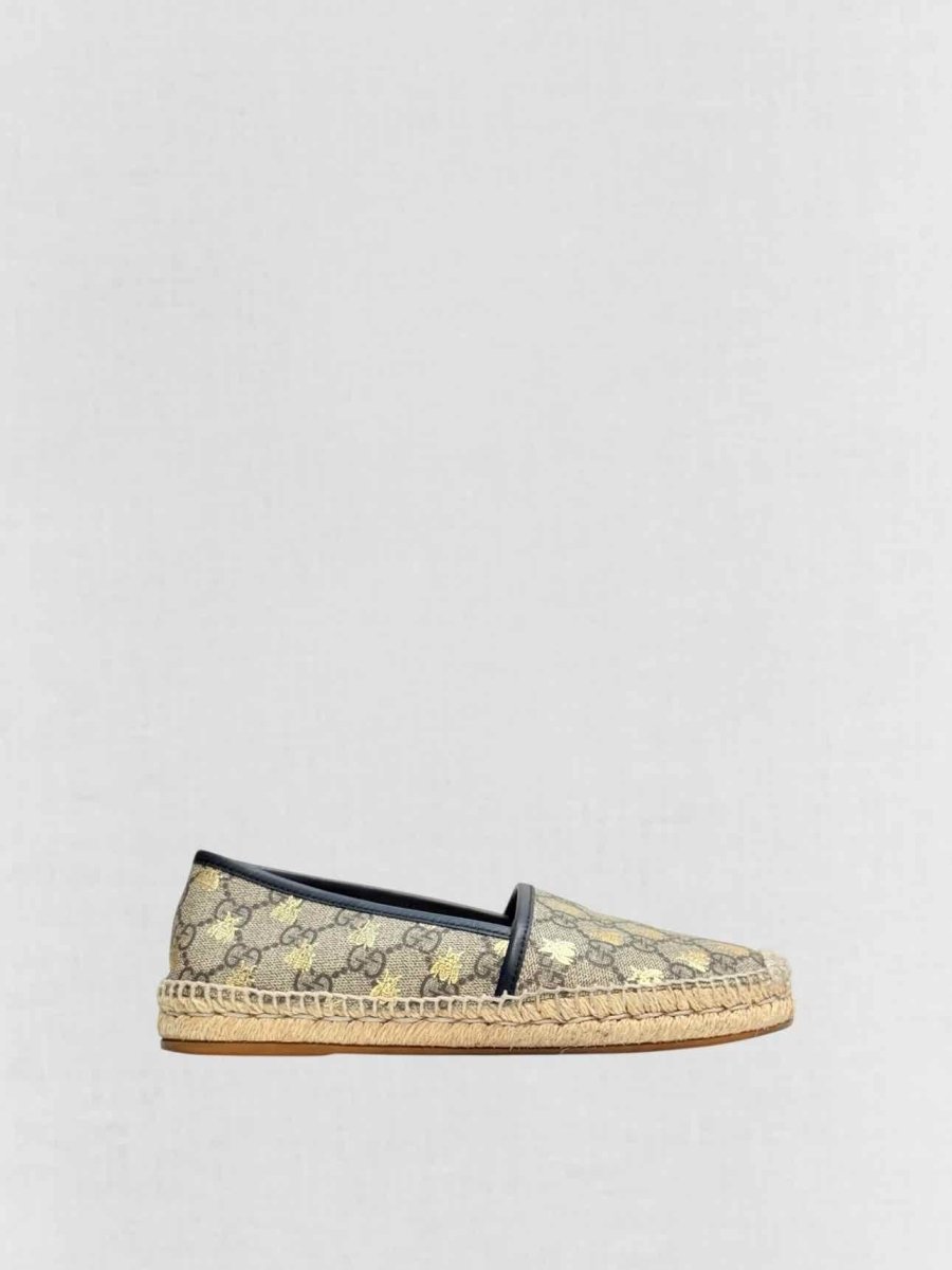 Pre - loved GUCCI Espadrille Beige & Brown Size EU 36 Flats at Reems Closet