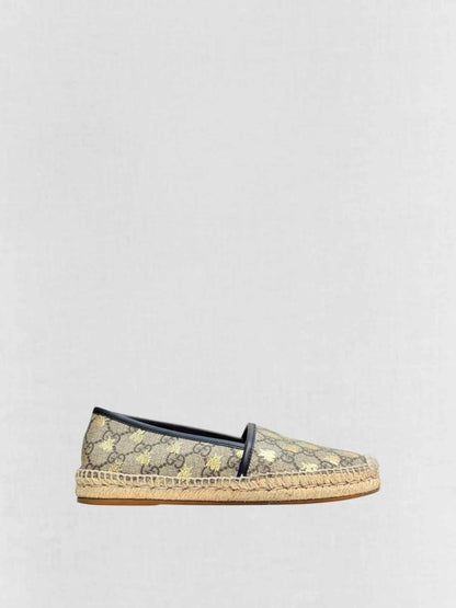 Pre - loved GUCCI Espadrille Beige & Brown Size EU 36 Flats at Reems Closet