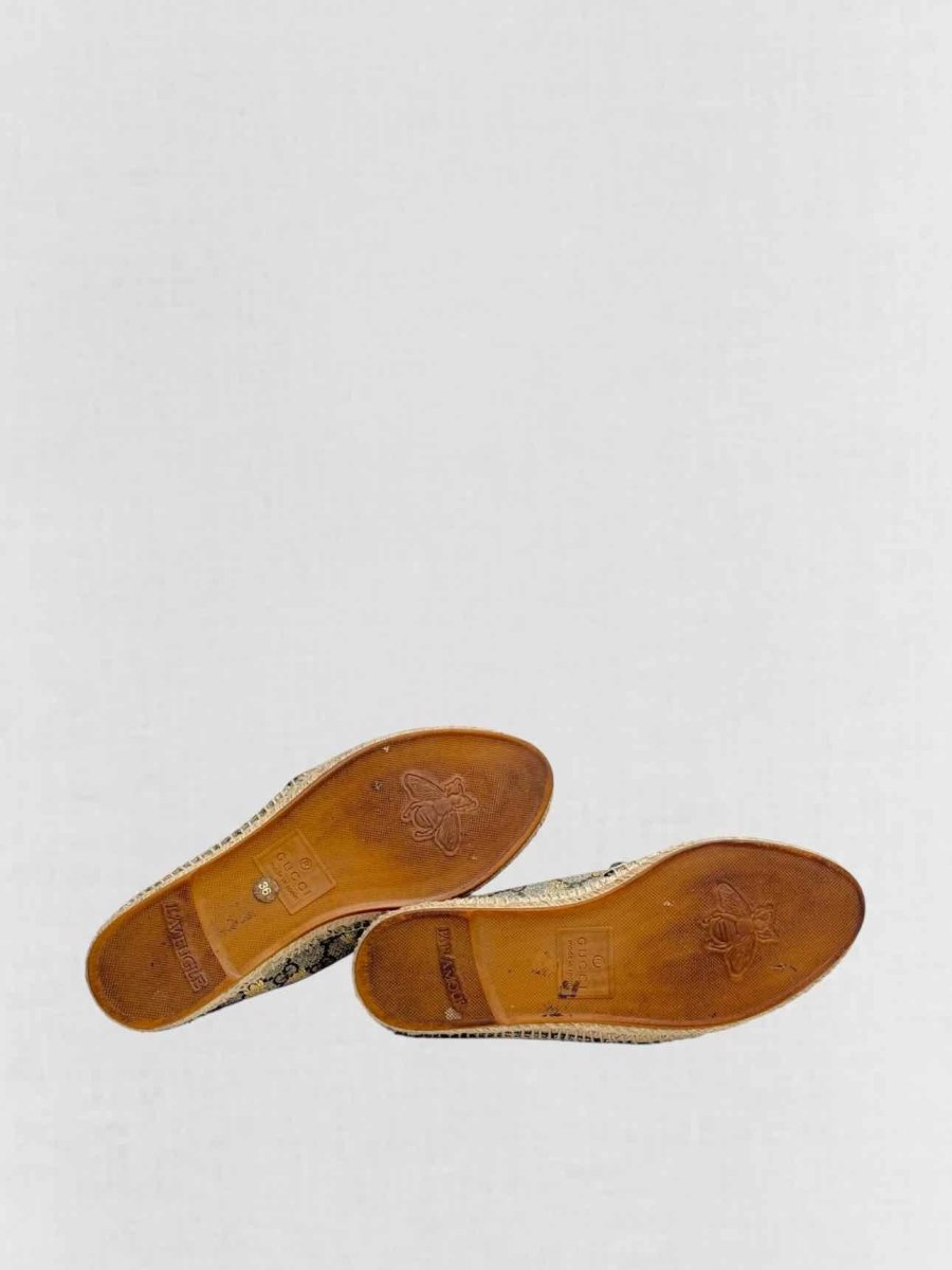 Pre - loved GUCCI Espadrille Beige & Brown Size EU 36 Flats at Reems Closet