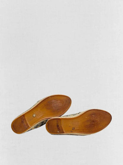 Pre - loved GUCCI Espadrille Beige & Brown Size EU 36 Flats at Reems Closet
