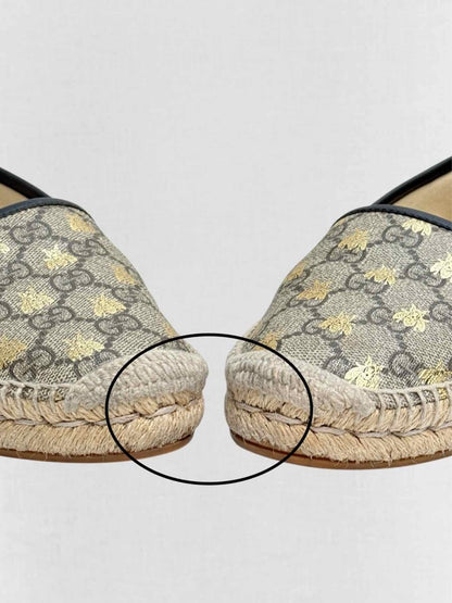 Pre - loved GUCCI Espadrille Beige & Brown Size EU 36 Flats at Reems Closet
