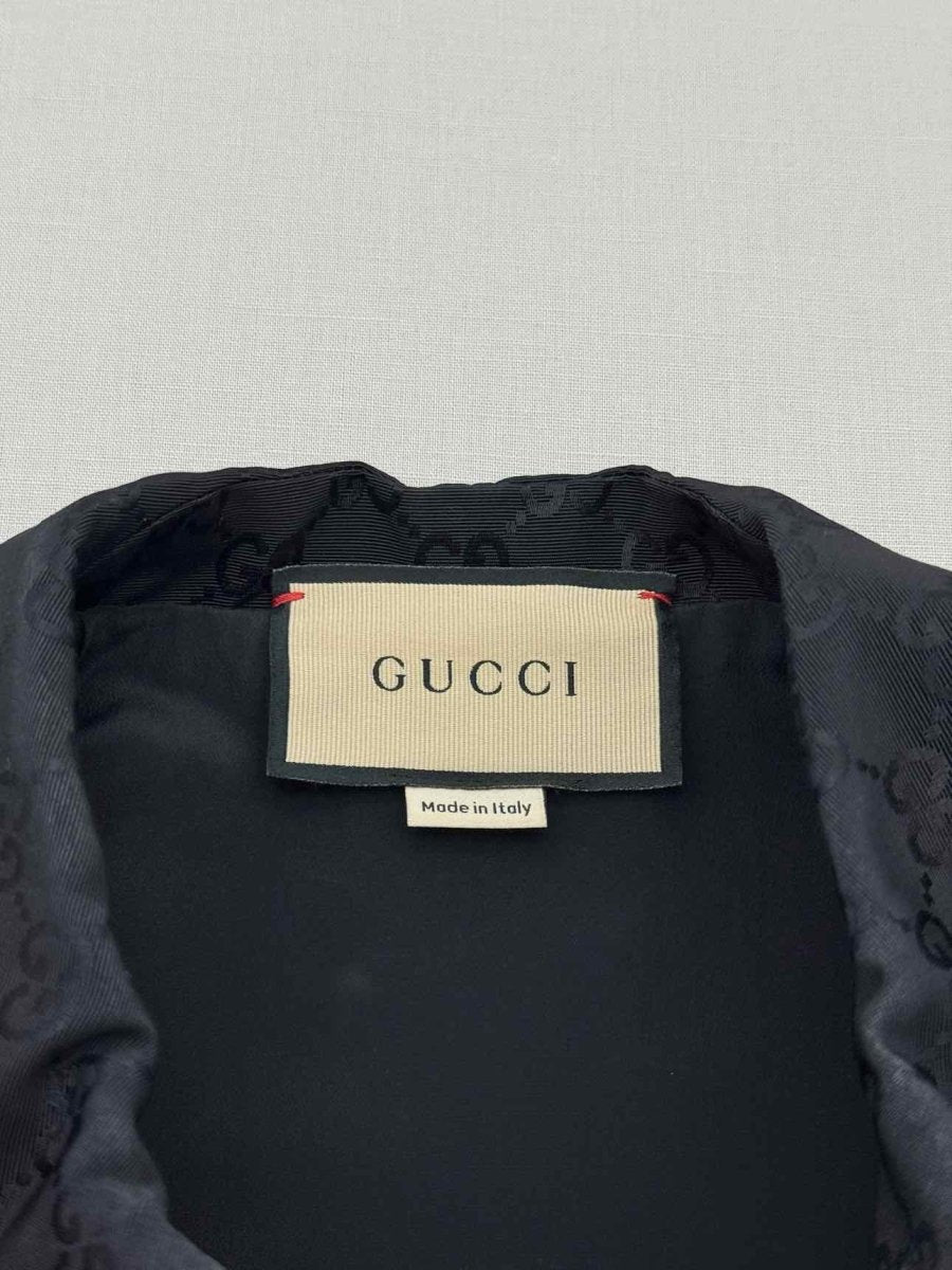 Pre-loved GUCCI Faille Belted Black GG Supreme Size US 6 Playsuit at Reems Closet