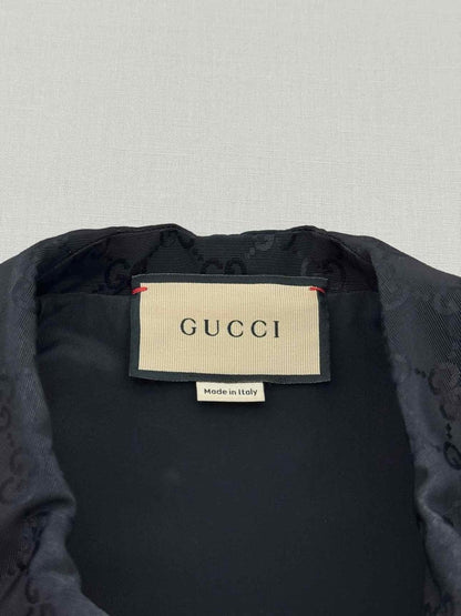 Pre-loved GUCCI Faille Belted Black GG Supreme Size US 6 Playsuit at Reems Closet