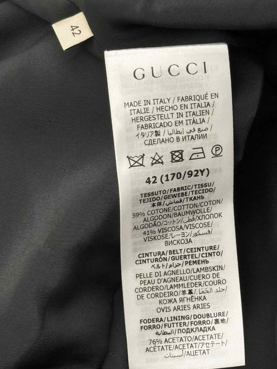 Pre-loved GUCCI Faille Belted Black GG Supreme Size US 6 Playsuit at Reems Closet