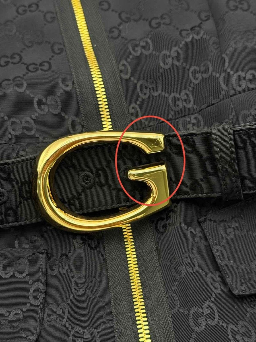 Pre-loved GUCCI Faille Belted Black GG Supreme Size US 6 Playsuit at Reems Closet