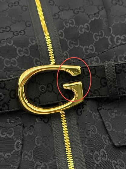 Pre-loved GUCCI Faille Belted Black GG Supreme Size US 6 Playsuit at Reems Closet