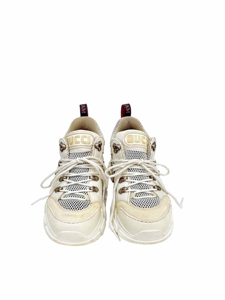 Pre - loved GUCCI Flashtrek White Sneakers at Reems Closet