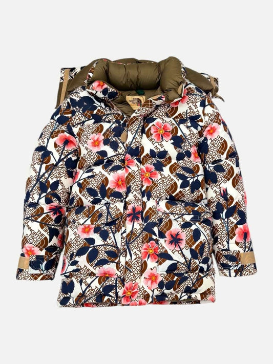 Pre - loved GUCCI Floral Down White Multicolor Size XSmall Jacket at Reems Closet