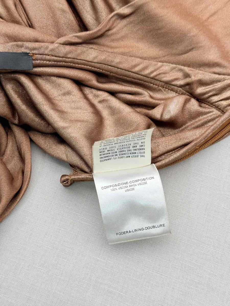 Pre-loved GUCCI F/W 2006 Metallic Brown Size Medium Long Dress at Reems Closet