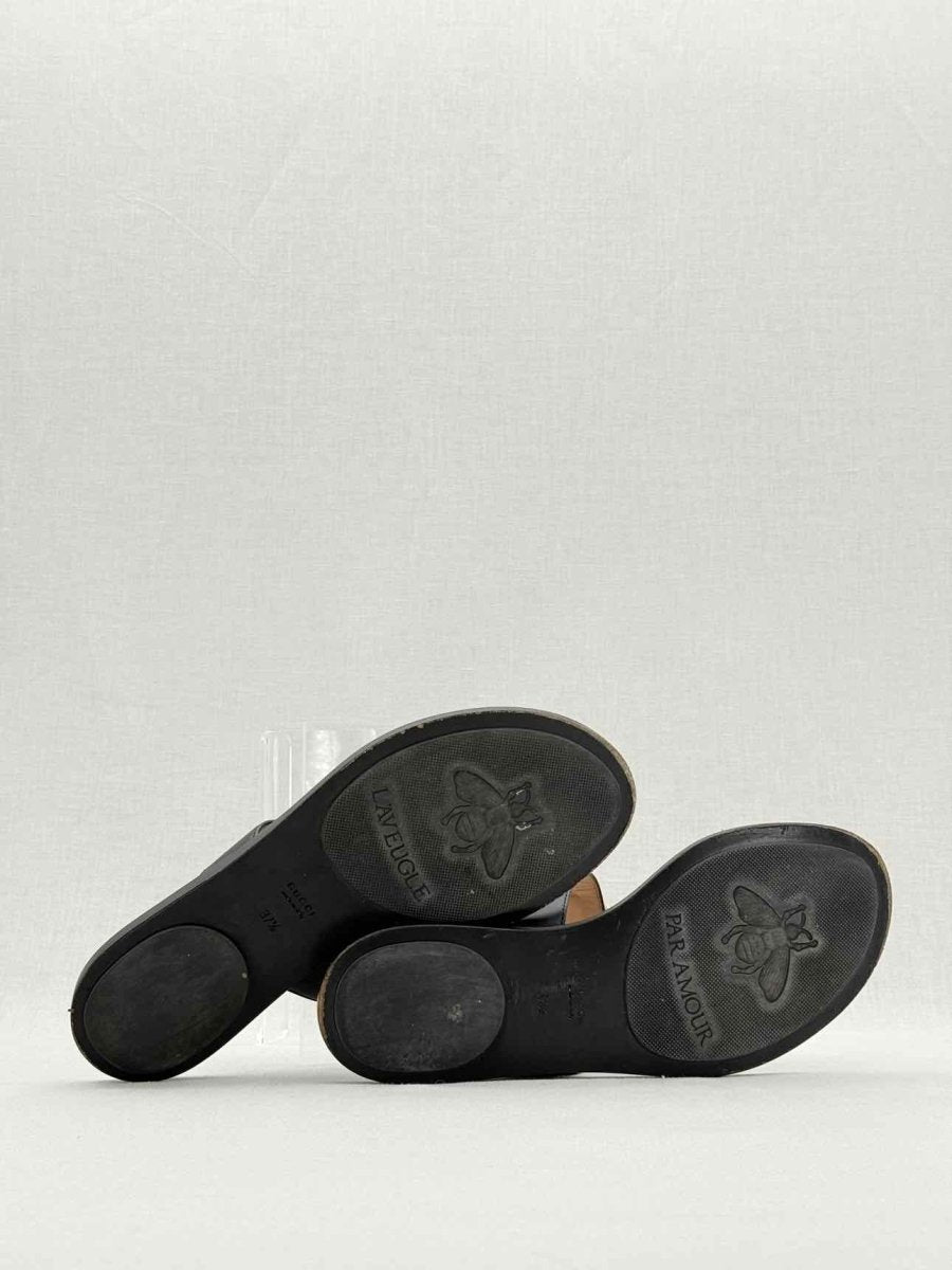 Pre - loved GUCCI GG Black Size EU 37.5 Flats at Reems Closet