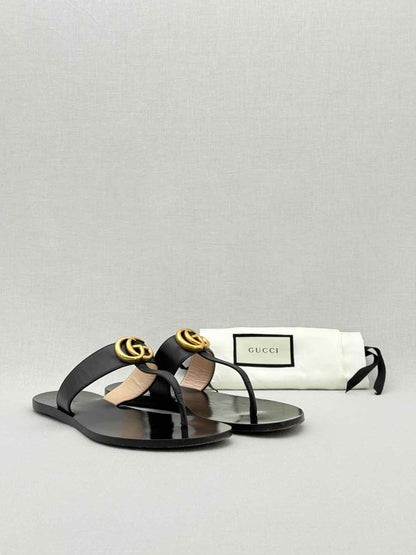 Pre - loved GUCCI GG Black Size EU 37.5 Flats at Reems Closet