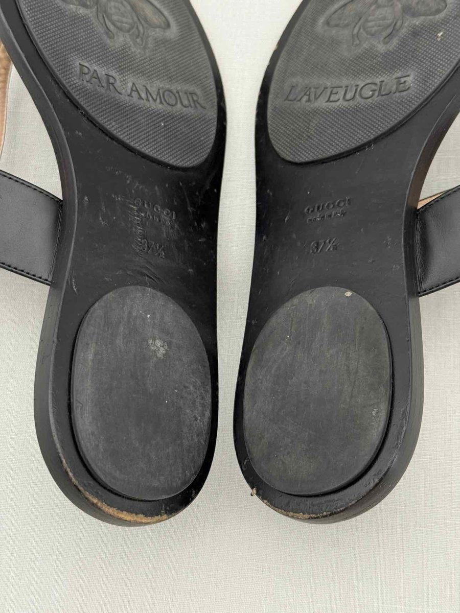 Pre - loved GUCCI GG Black Size EU 37.5 Flats at Reems Closet