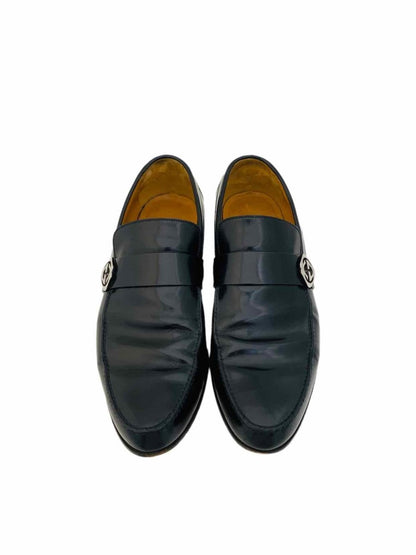 Pre - loved GUCCI GG Logo Black Loafers 42.5 at Reems Closet