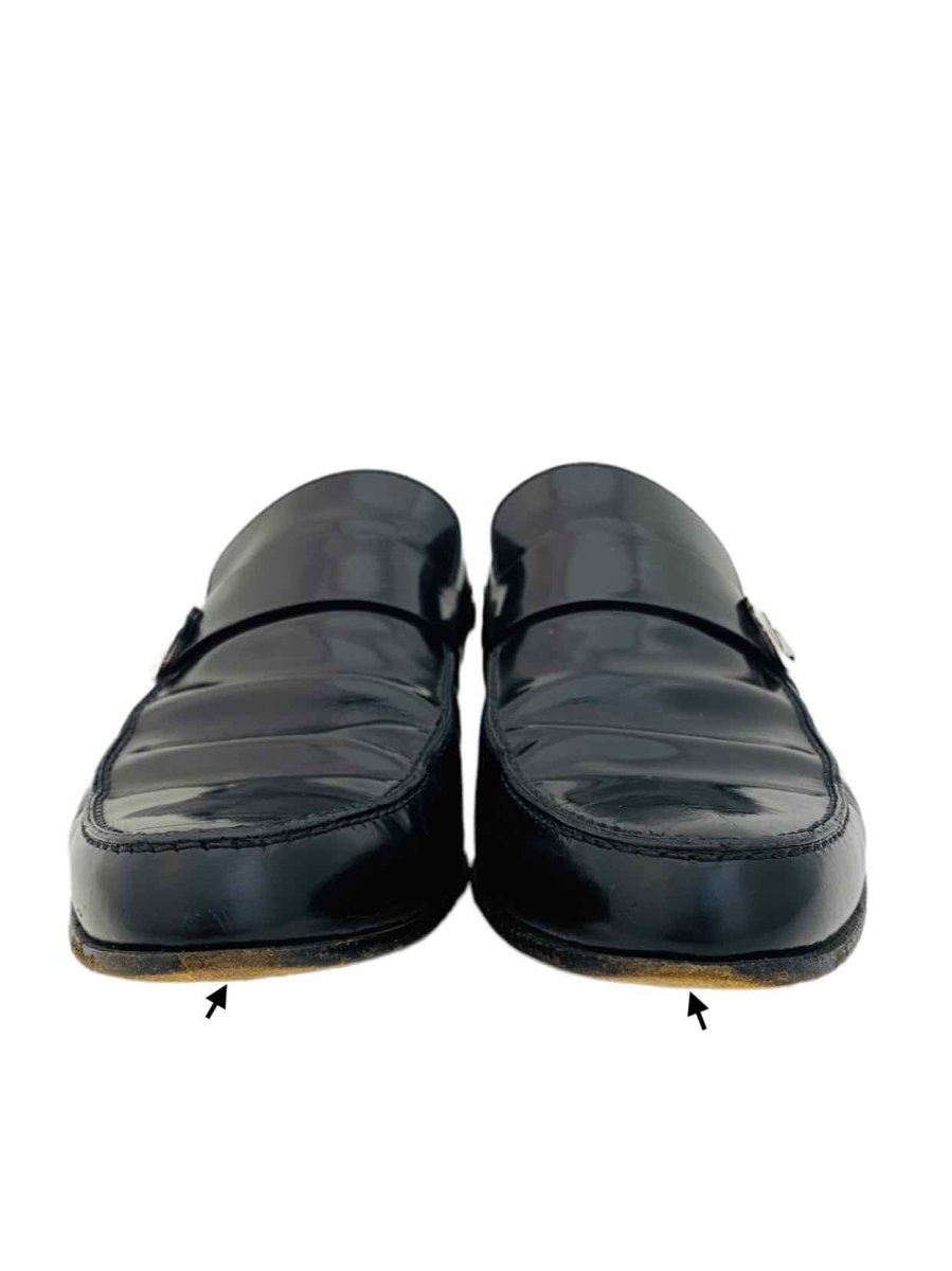 Pre - loved GUCCI GG Logo Black Loafers 42.5 at Reems Closet