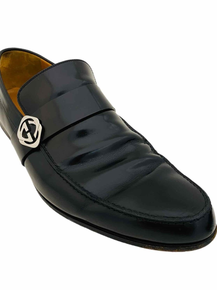 Pre-loved GUCCI GG Logo Black Size EU 42.5 Loafers at Reems Closet